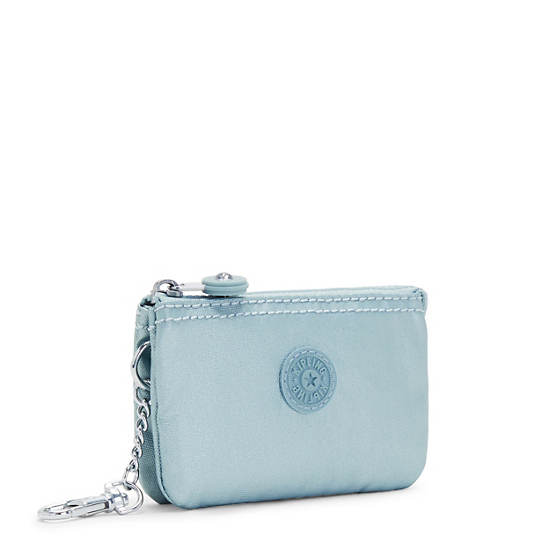 Kipling Creativity Mini Metallic Pouch Keychain Bags Pearl Teal Metallic | AU 2099TC